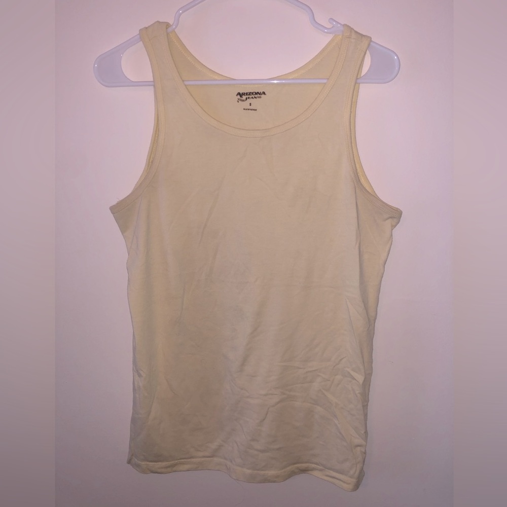 TWO SHIRTS Arizona Jean Men’s Small Tank Top Yellow and Pink